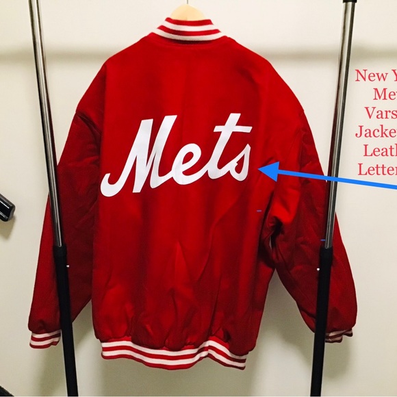 JH Design New York Mets Wool Varsity Jacket w/ Leather Lettering Size 5 XL Rare - Picture 2 of 12